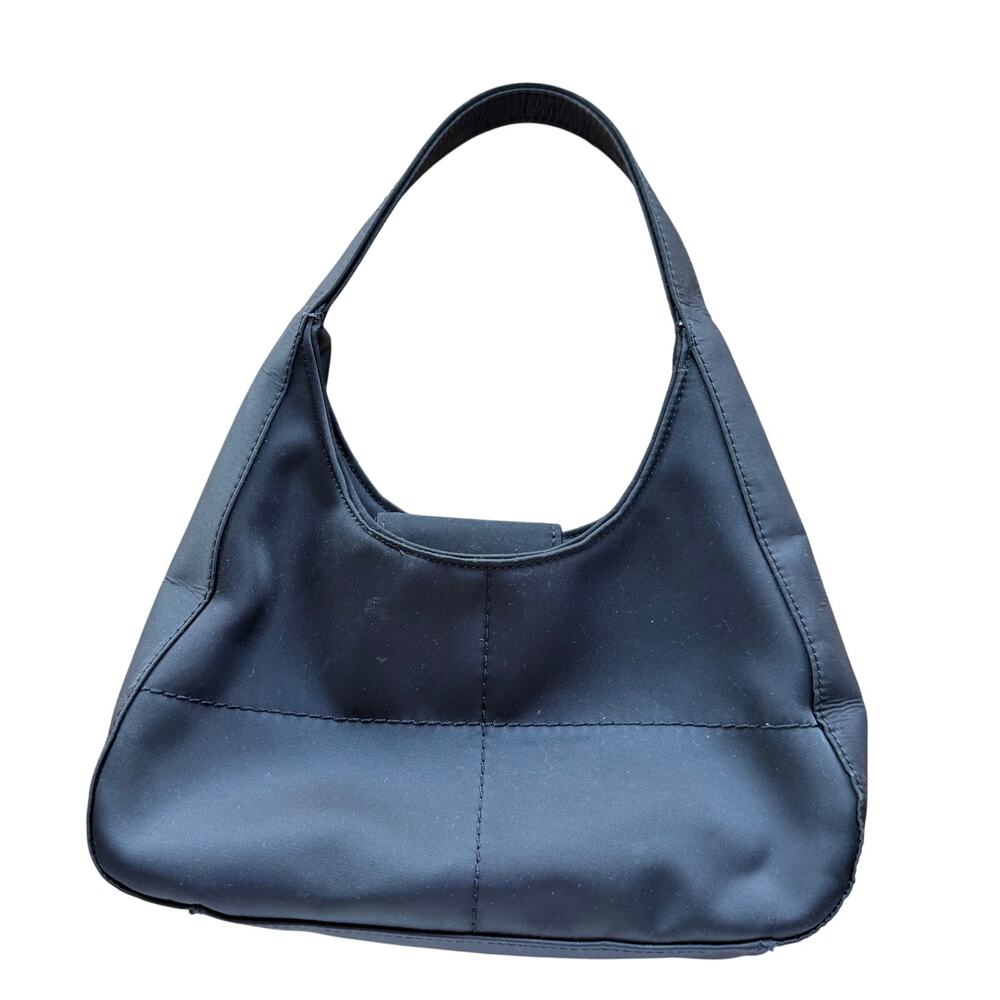 Vintage GAP Y2K black handbag trapezoid little black bag purse geometric nylon